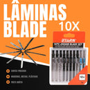 Kit c/10 Pçs Lâminas Blade Cortes Curvos e Retos