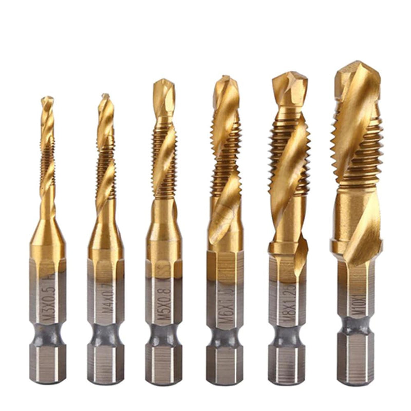 Kit c/ 6 Brocas de Rosca Macho Fura e Faz Rosca